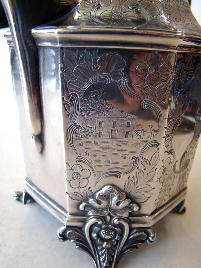 A fine coin silver coffee pot made for Capt. Henry Windle circa 1846 — image 2